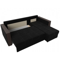 Угловой диван Валенсия Лайт (микровельвет чёрный) - Изображение 3